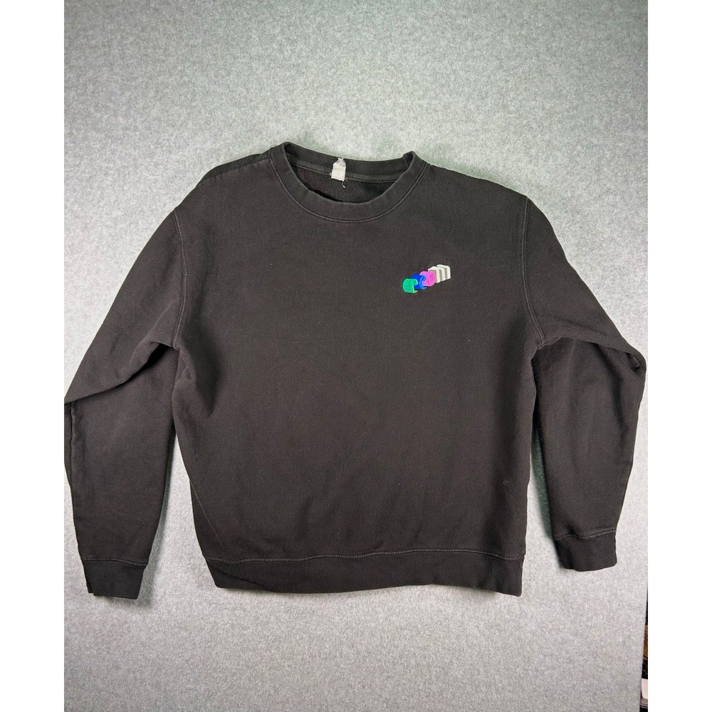 Independent Trading Co Multi Logo Crewneck Sweatshirt Black Men's Small Boxy Fit
